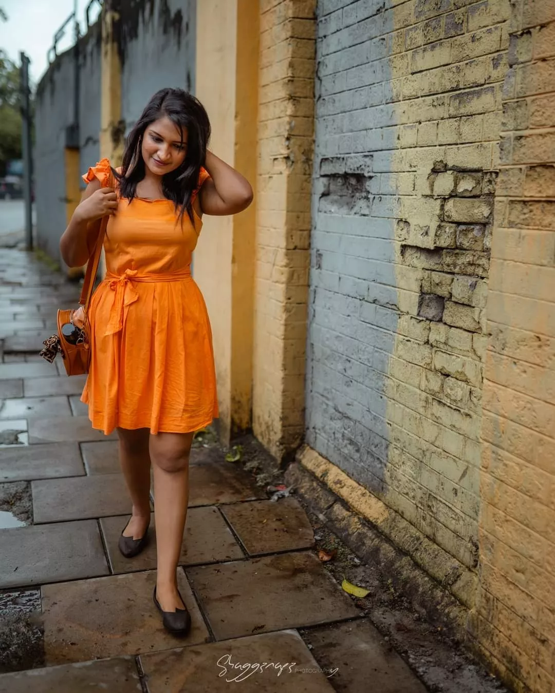 Fashion editorial photoshoot in an alley in Colombo, Sri Lanka
